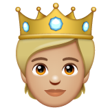 Person With Crown: Medium-Light Skin Tone on WhatsApp