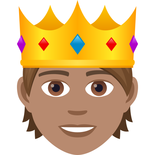 Person With Crown: Medium Skin Tone on JoyPixels