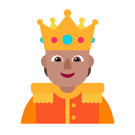 Person With Crown: Medium Skin Tone on Microsoft Fluent