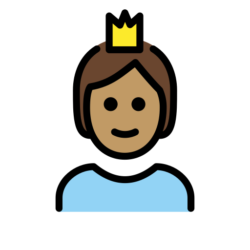 Person With Crown: Medium Skin Tone on OpenMoji