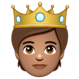Person With Crown: Medium Skin Tone on WhatsApp