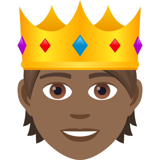 Person With Crown: Medium-Dark Skin Tone on JoyPixels
