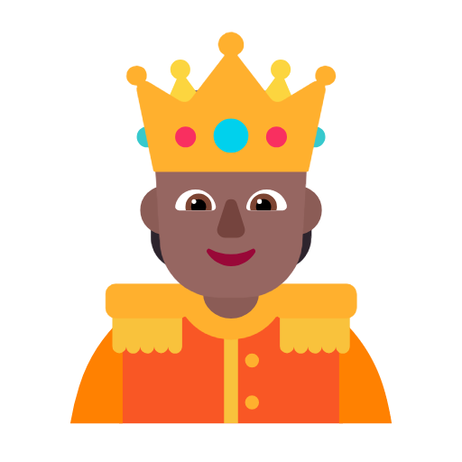 Person With Crown: Medium-Dark Skin Tone on Microsoft Fluent