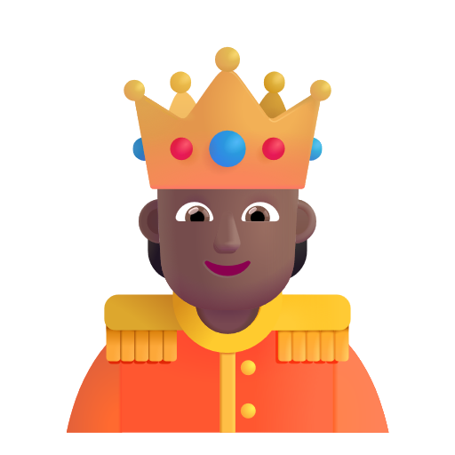 Person With Crown: Medium-Dark Skin Tone on Microsoft 3D