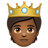 Person With Crown: Medium-Dark Skin Tone on WhatsApp