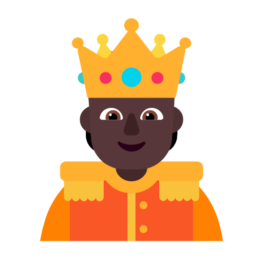 Person With Crown: Dark Skin Tone on Microsoft Fluent