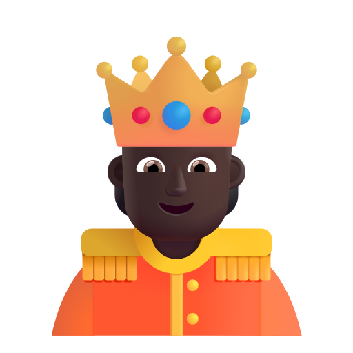 Person With Crown: Dark Skin Tone on Microsoft 3D