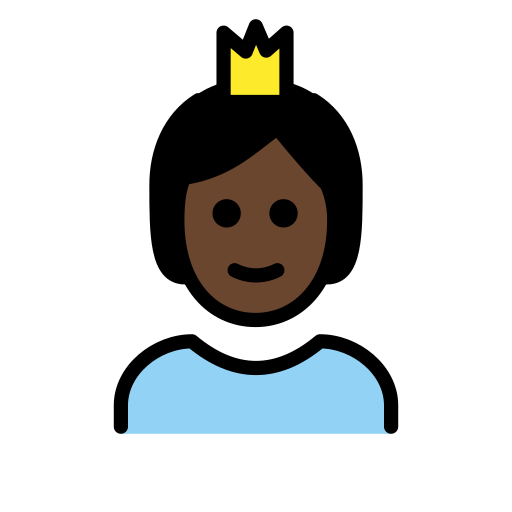 Person With Crown: Dark Skin Tone on OpenMoji