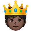 Person With Crown: Dark Skin Tone on Samsung