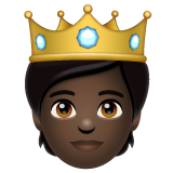 Person With Crown: Dark Skin Tone on WhatsApp