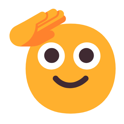 Saluting Face on Microsoft Fluent