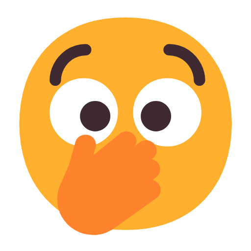 Face With Open Eyes And Hand Over Mouth on Microsoft Fluent
