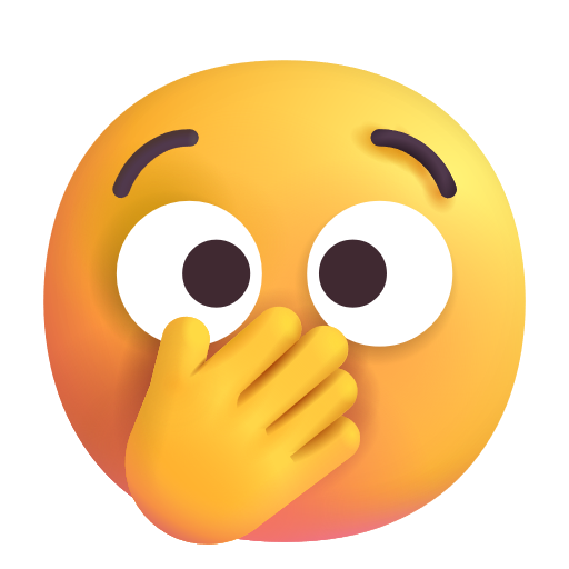 Face With Open Eyes And Hand Over Mouth on Microsoft 3D