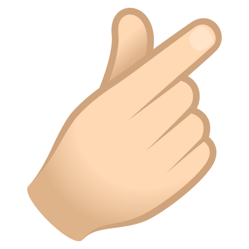 Hand With Index Finger And Thumb Crossed: Light Skin Tone on JoyPixels