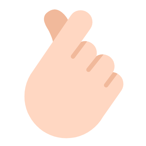 Hand With Index Finger And Thumb Crossed: Light Skin Tone on Microsoft Fluent