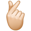 Hand With Index Finger And Thumb Crossed: Light Skin Tone on Samsung