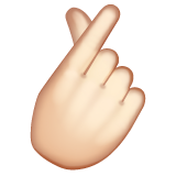 Hand With Index Finger And Thumb Crossed: Light Skin Tone on WhatsApp