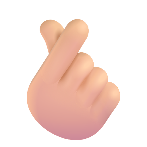 Hand With Index Finger And Thumb Crossed: Medium-Light Skin Tone on Microsoft 3D
