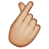 Hand With Index Finger And Thumb Crossed: Medium-Light Skin Tone on WhatsApp