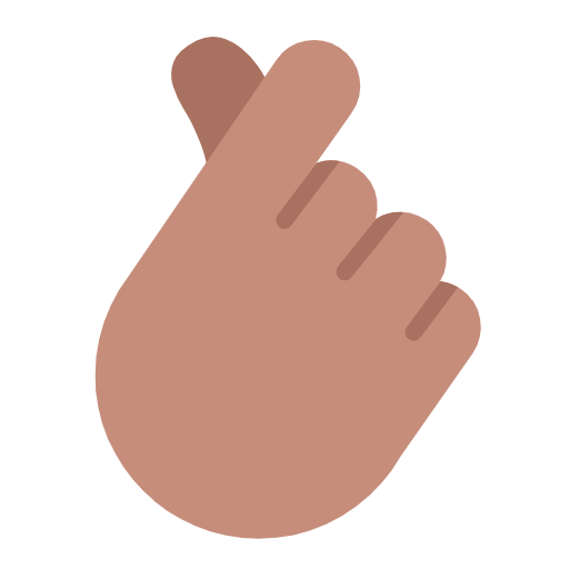 Hand With Index Finger And Thumb Crossed: Medium Skin Tone on Microsoft Fluent
