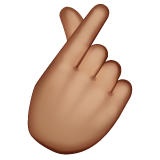 Hand With Index Finger And Thumb Crossed: Medium Skin Tone on WhatsApp