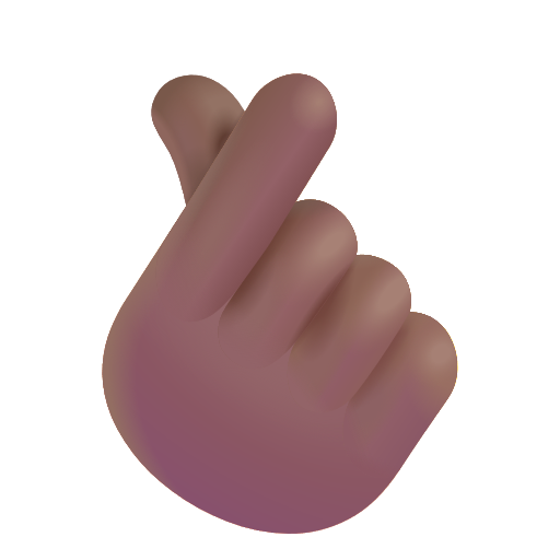 Hand With Index Finger And Thumb Crossed: Medium-Dark Skin Tone on Microsoft 3D
