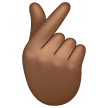 Hand With Index Finger And Thumb Crossed: Medium-Dark Skin Tone on Samsung