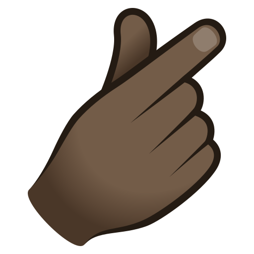 Hand With Index Finger And Thumb Crossed: Dark Skin Tone on JoyPixels