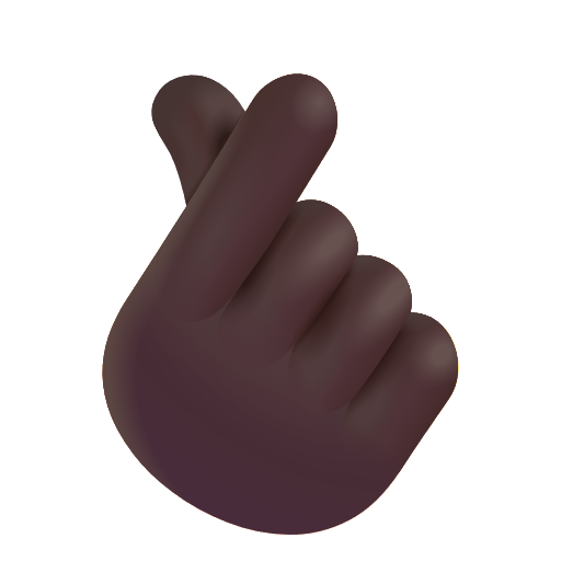 Hand With Index Finger And Thumb Crossed: Dark Skin Tone on Microsoft 3D
