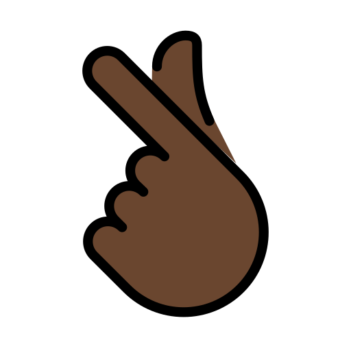 Hand With Index Finger And Thumb Crossed: Dark Skin Tone on OpenMoji