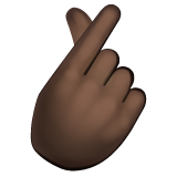 Hand With Index Finger And Thumb Crossed: Dark Skin Tone on WhatsApp