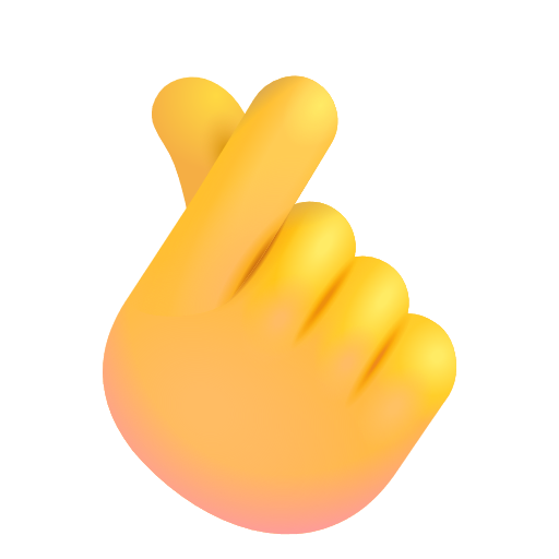 Hand With Index Finger And Thumb Crossed on Microsoft 3D