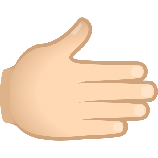 Rightwards Hand: Light Skin Tone on JoyPixels