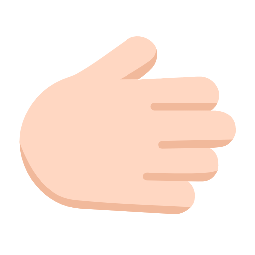 Rightwards Hand: Light Skin Tone on Microsoft Fluent