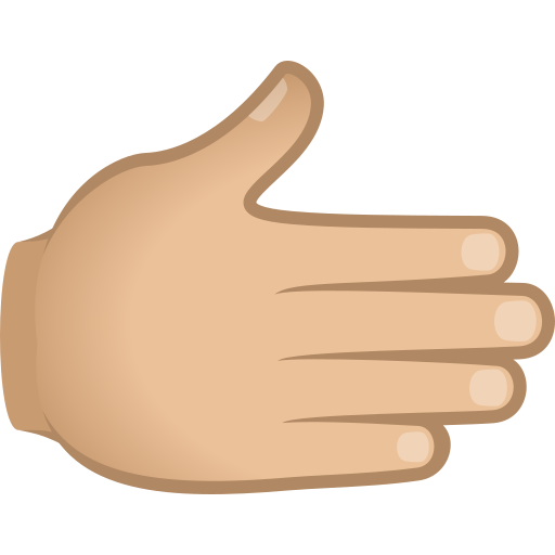 Rightwards Hand: Medium-Light Skin Tone on JoyPixels