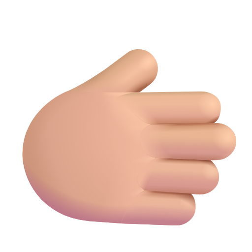 Rightwards Hand: Medium-Light Skin Tone on Microsoft 3D