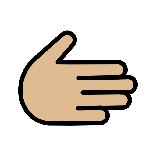 Rightwards Hand: Medium-Light Skin Tone on OpenMoji