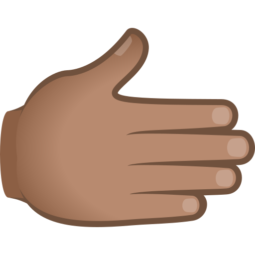 Rightwards Hand: Medium Skin Tone on JoyPixels
