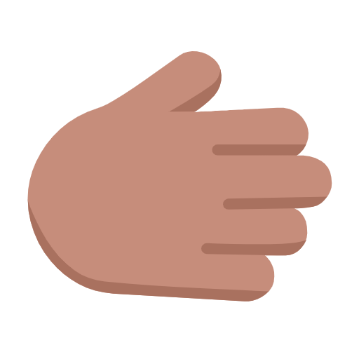 Rightwards Hand: Medium Skin Tone on Microsoft Fluent