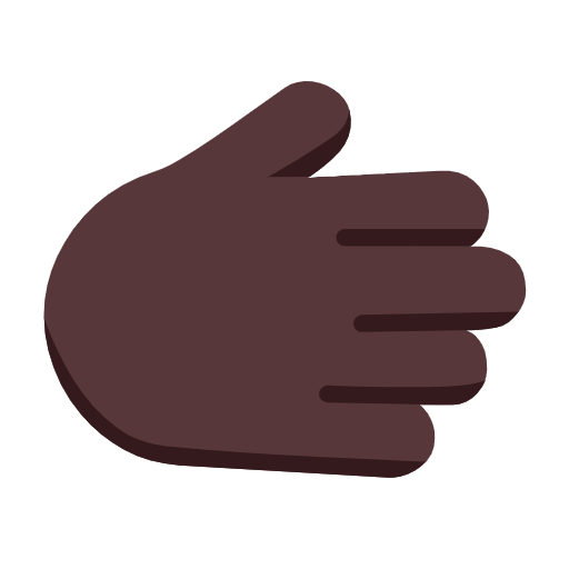 Rightwards Hand: Dark Skin Tone on Microsoft Fluent