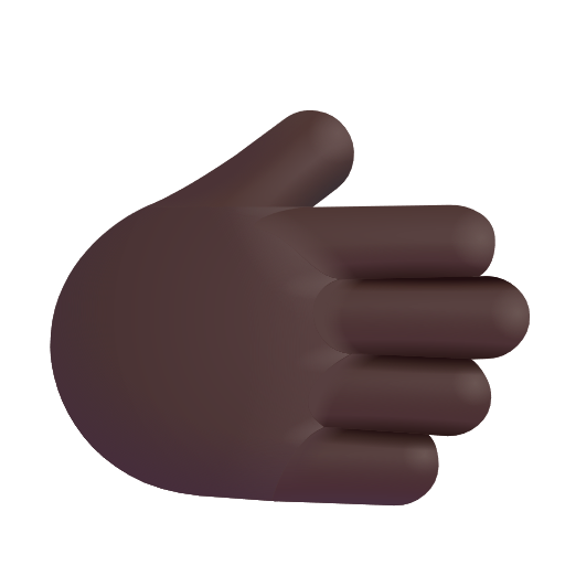 Rightwards Hand: Dark Skin Tone on Microsoft 3D