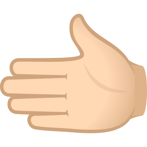 Leftwards Hand: Light Skin Tone on JoyPixels