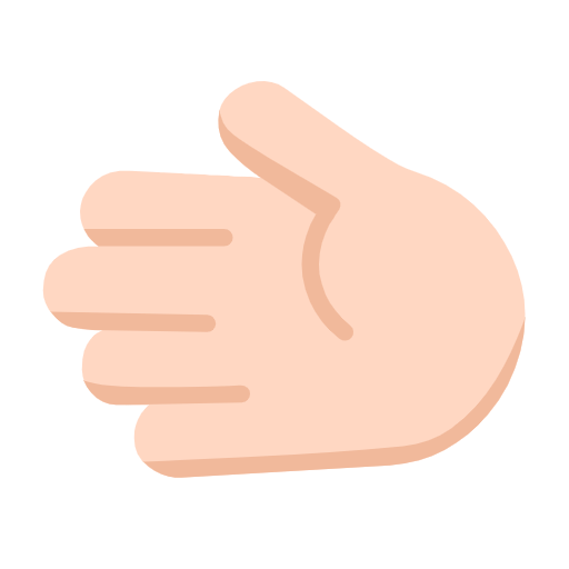 Leftwards Hand: Light Skin Tone on Microsoft Fluent