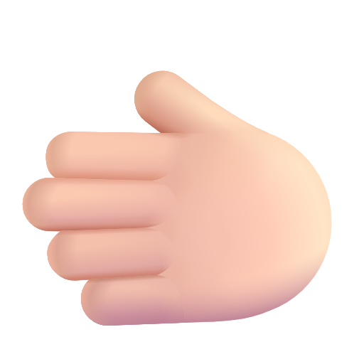 Leftwards Hand: Light Skin Tone on Microsoft 3D