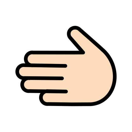 Leftwards Hand: Light Skin Tone on OpenMoji