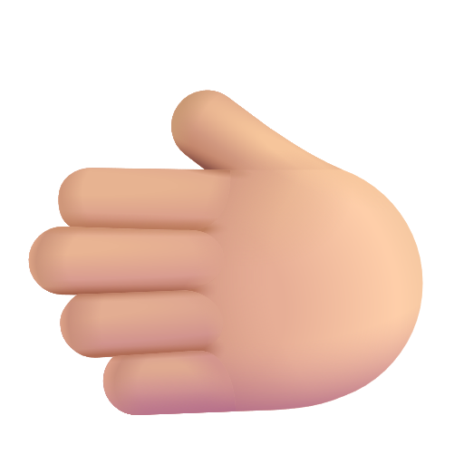 Leftwards Hand: Medium-Light Skin Tone on Microsoft 3D
