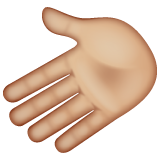 Leftwards Hand: Medium-Light Skin Tone on WhatsApp