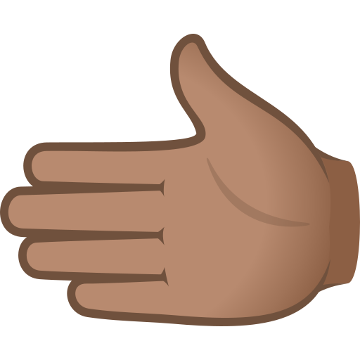 Leftwards Hand: Medium Skin Tone on JoyPixels