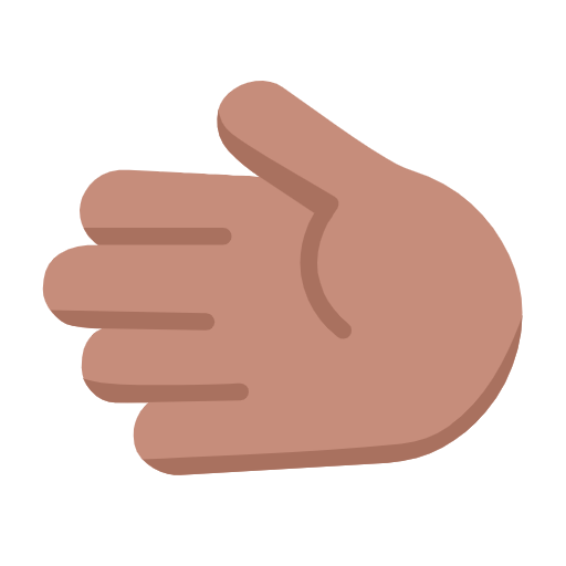 Leftwards Hand: Medium Skin Tone on Microsoft Fluent