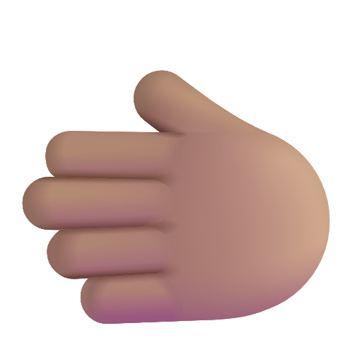 Leftwards Hand: Medium Skin Tone on Microsoft 3D